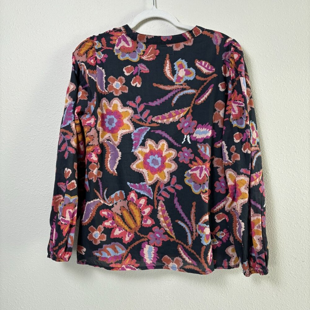 Molly Bracken Floral Blouse Size M V Neck Embroidery Long Sleeve Top Boho - Picture 3 of 13